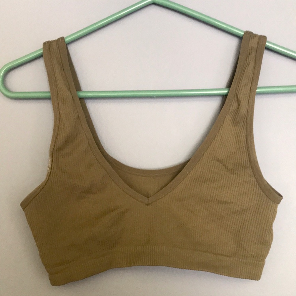 Cute green tank top bra crop top